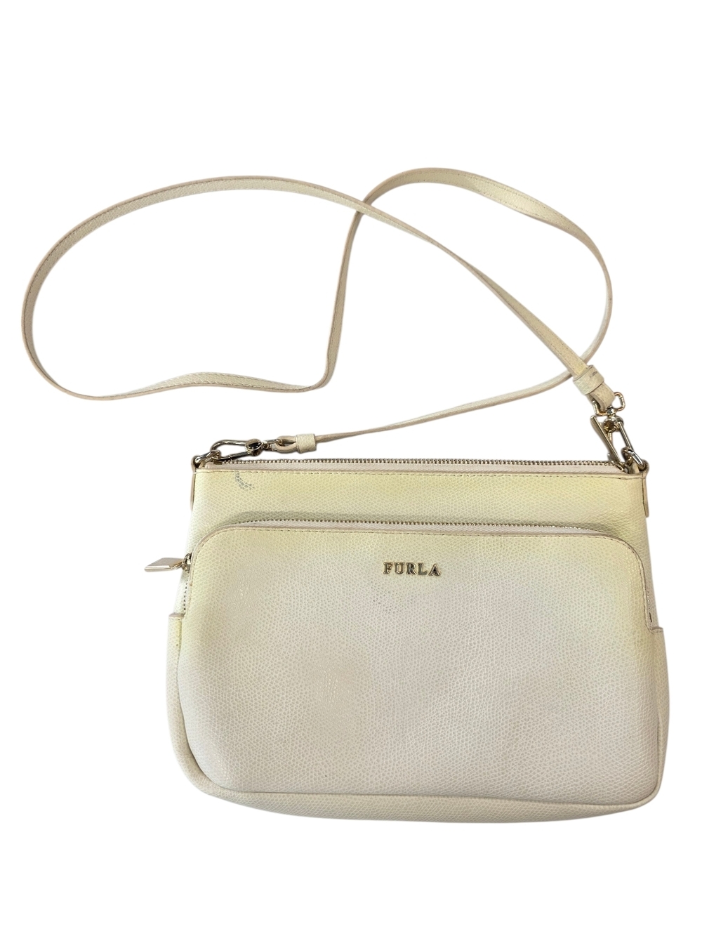 Furla Cream Leather Crossbody Bag
